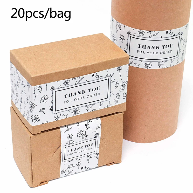 

20 шт., спасибо за ваш заказ, наклейки для маленьких деловых вечеринок, подарочная упаковка, украшения ручной работы