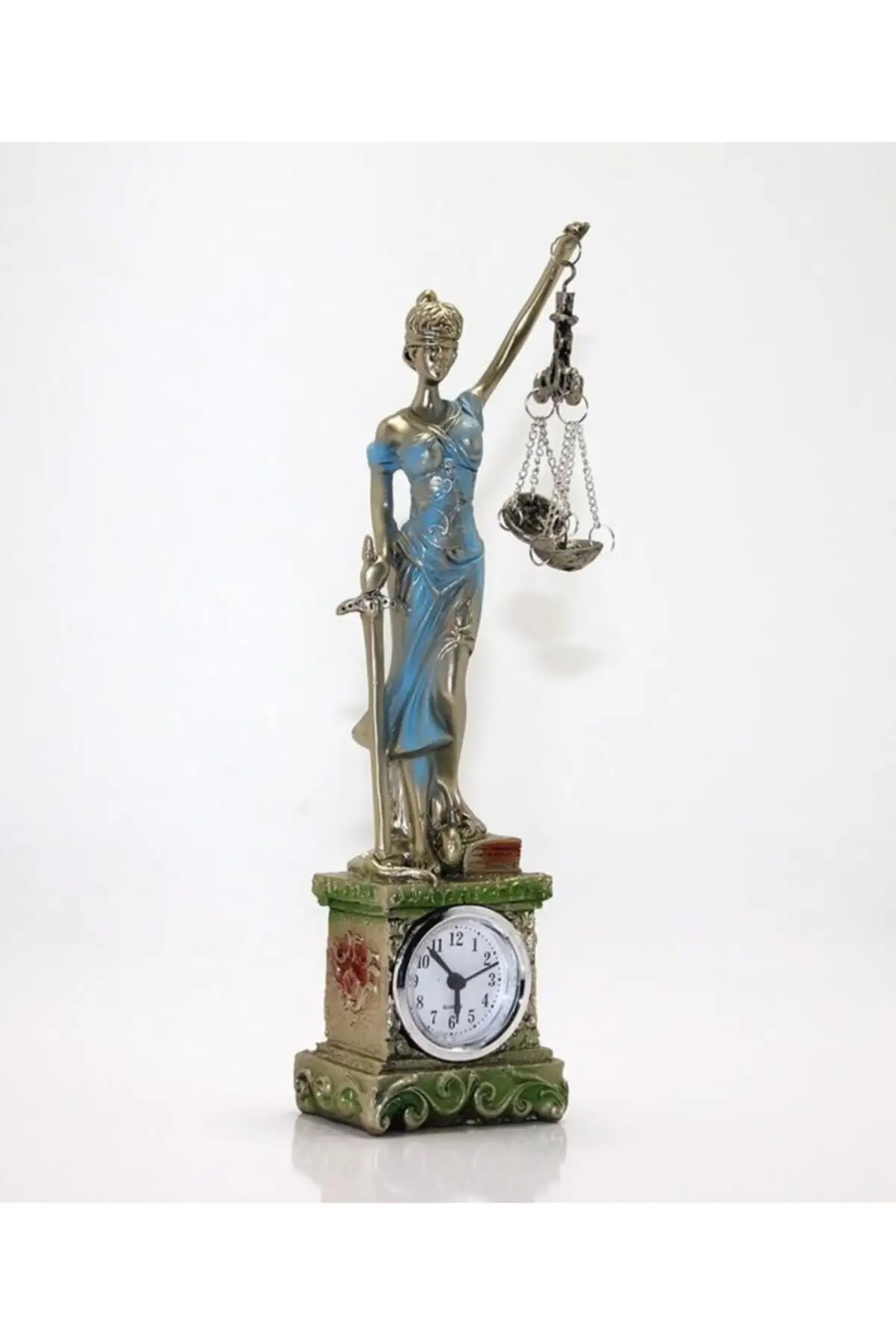 

Berrinstore Clocked Justice Trinket Decorative Home Office Gift