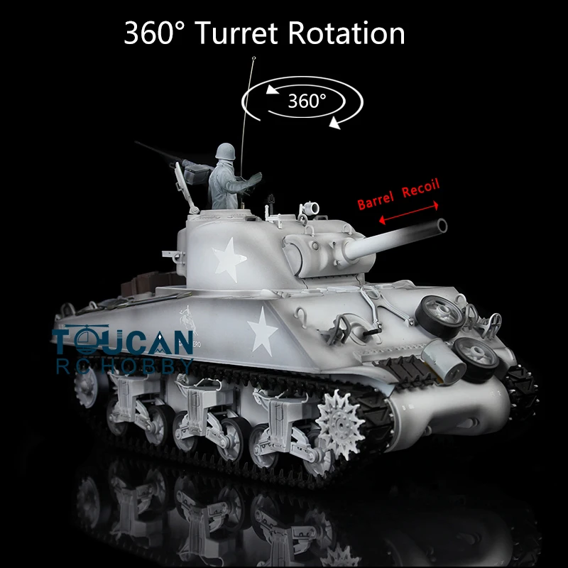 Игрушки 1/16 HENG LONG 7.0 пластиковый M4A3 Sherman RC Танк 3898 360 ° вращающаяся модель