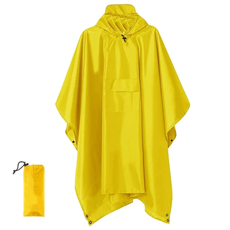 

831C Adult Waterproof Rain Poncho Reusable with Drawstring Hood Outdoor Camping Cycling Traveling Hiking Waterproof Raincoats