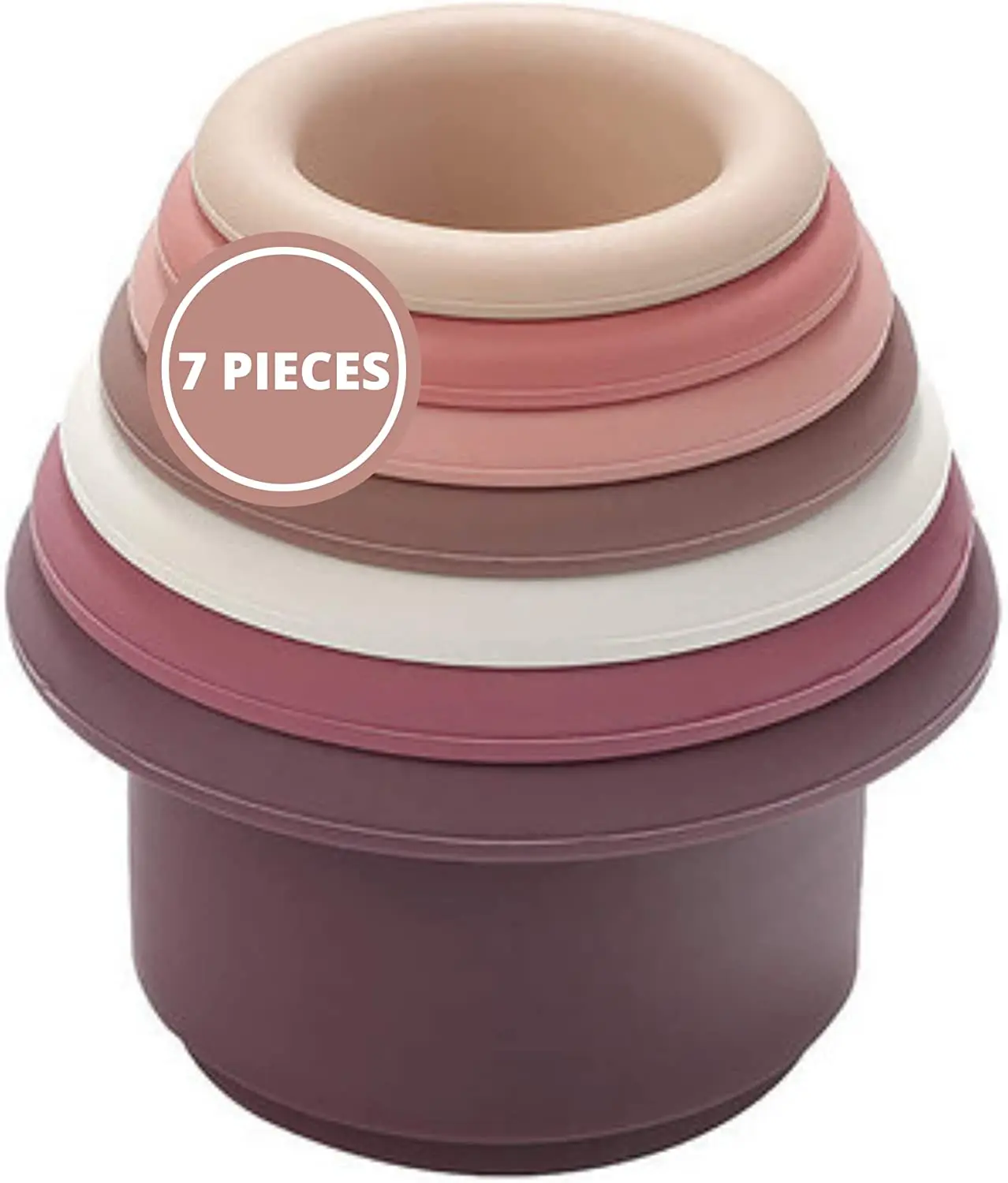 

Baby Stacking Cups Bath Toy for Toddlers 7PCS Stackable Nesting Cup Water Pool Tub Toy Early Educational Develop Montessori Gift