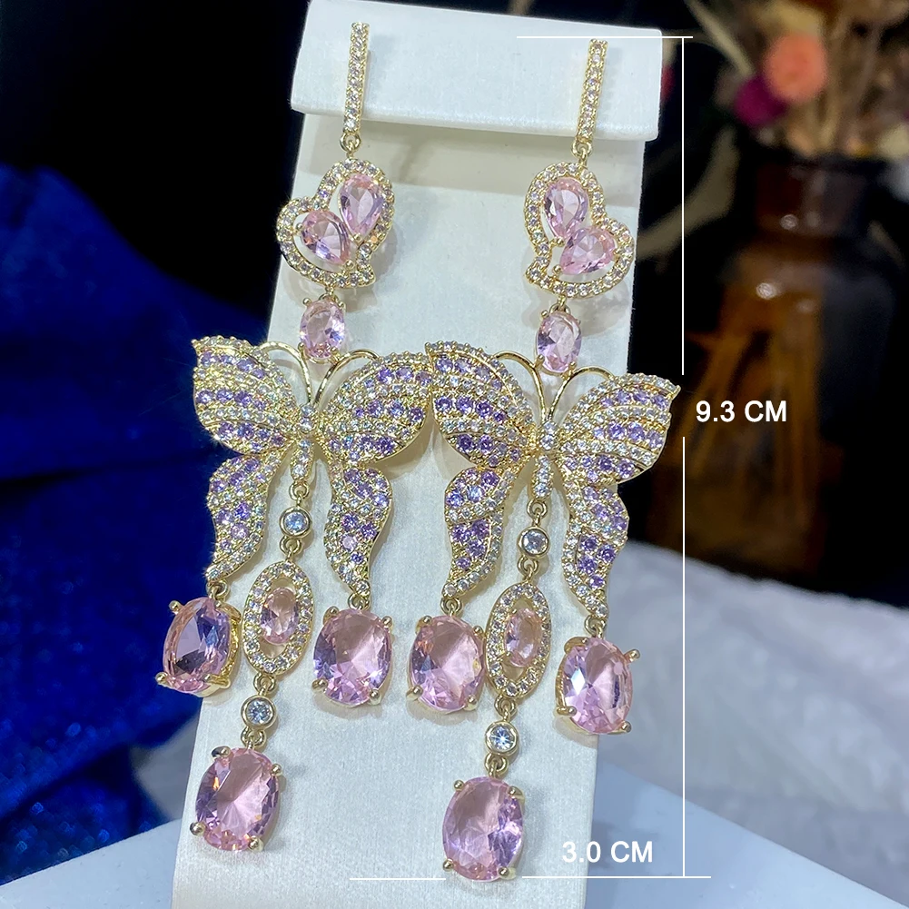 Роскошные Длинные серьги-бабочки с кисточками модные золотистые и Серебристые