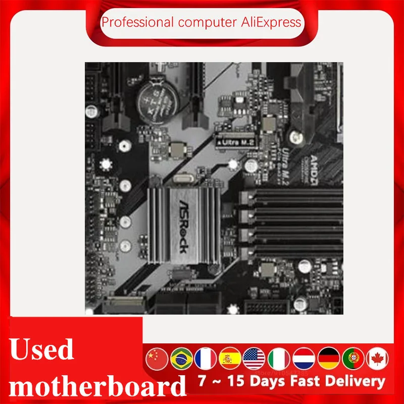 Материнская плата для ASRock B450M Pro4 разъем AM4 DDR4 AMD B450 оригинальная настольная