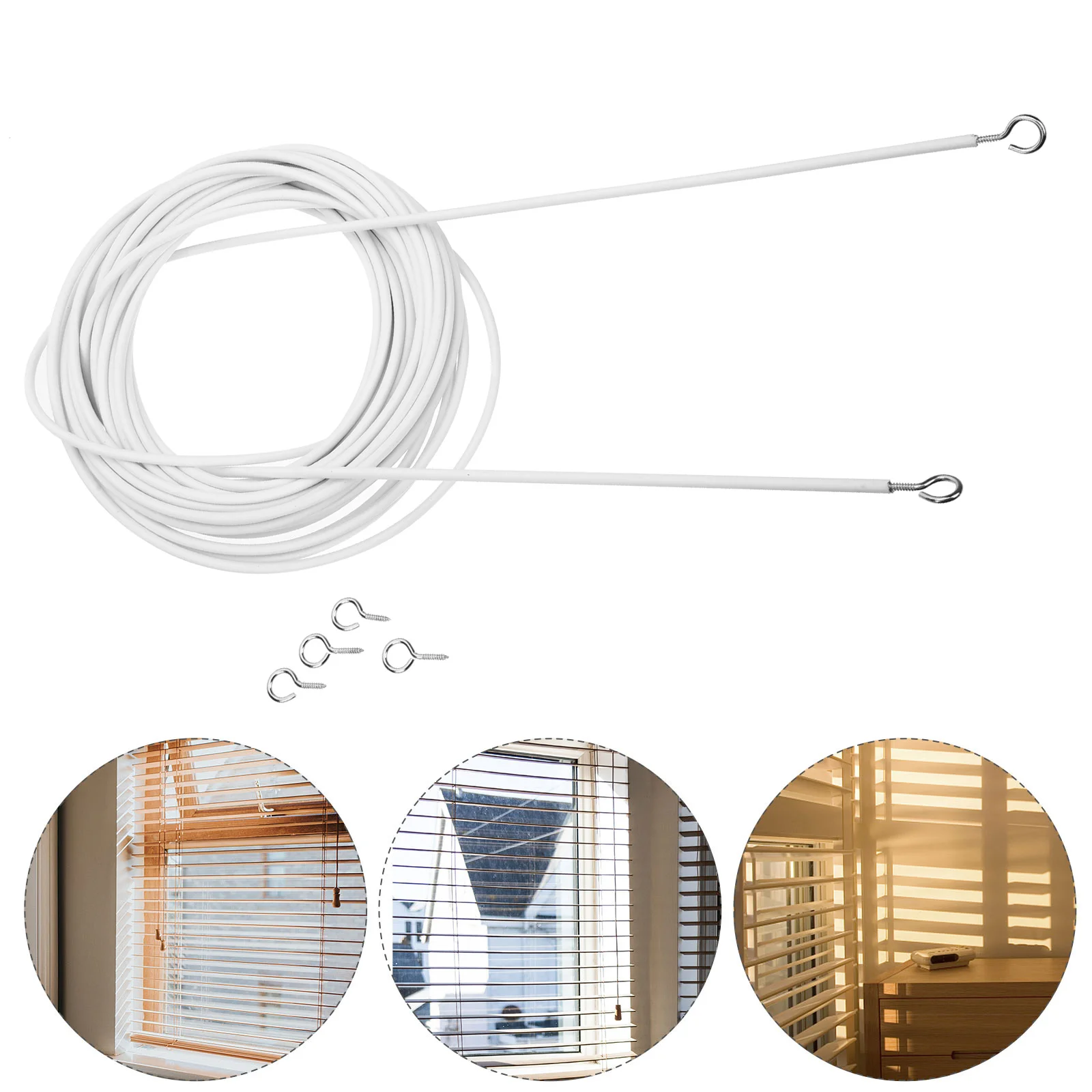 

1 Set Indoor Household Window Curtain Wire Curtain Wire With Hooks