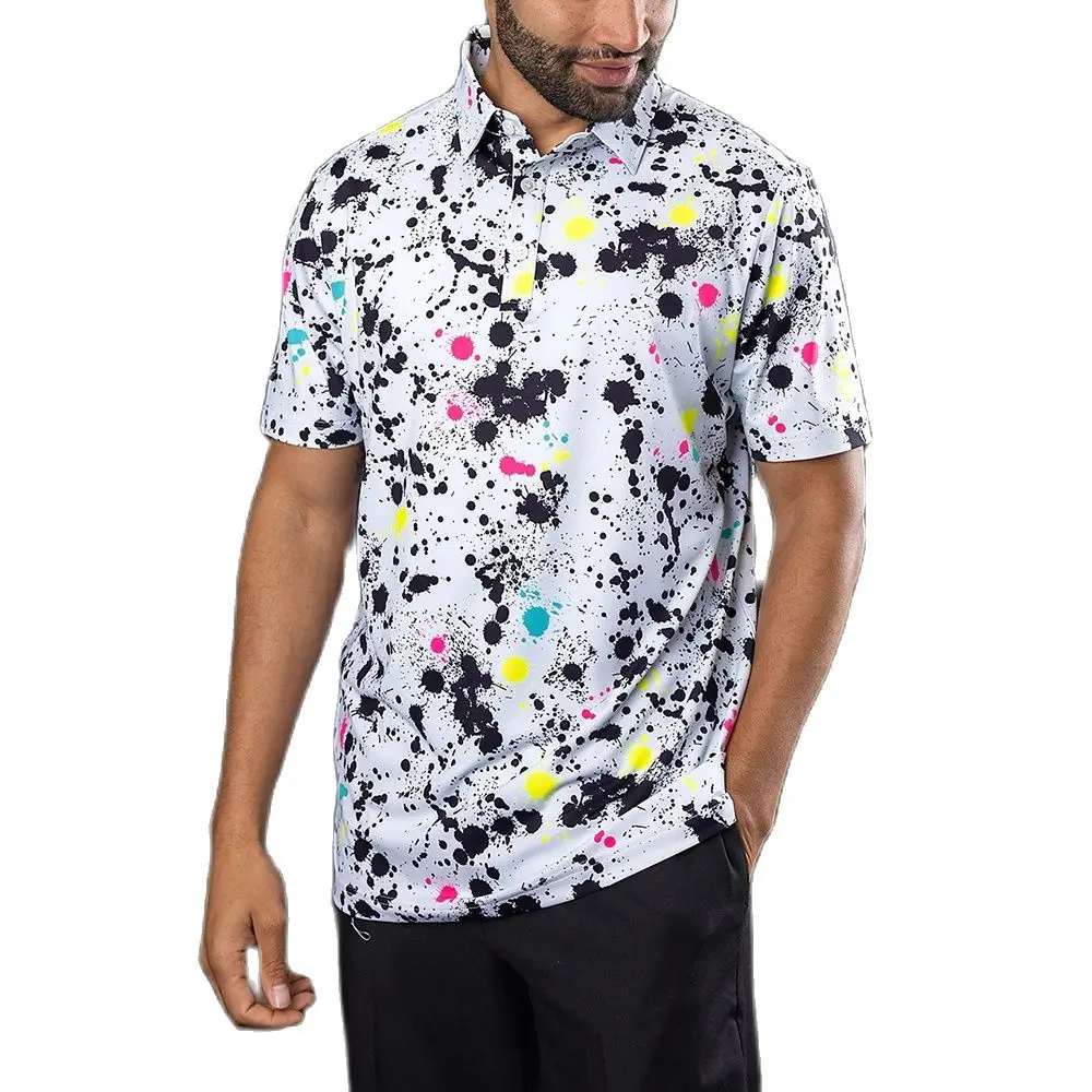 

Футболка мужская для гольфа, модная Повседневная рубашка с отложным воротником, впитывающая пот, с принтом граффити, Спортивная Многофункциональная