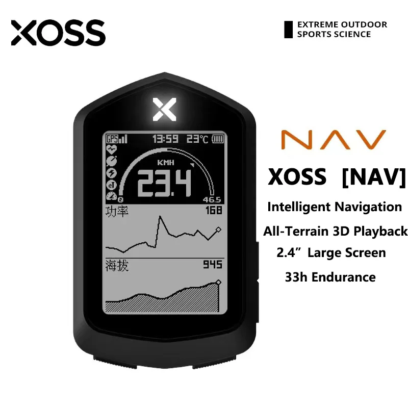 XOSS NAV GPS Bike Computer Wireless Cycling Speedometer Road Bike MTB Waterproof Bluetooth ANT+ Cadence Speed Bicycle Computer