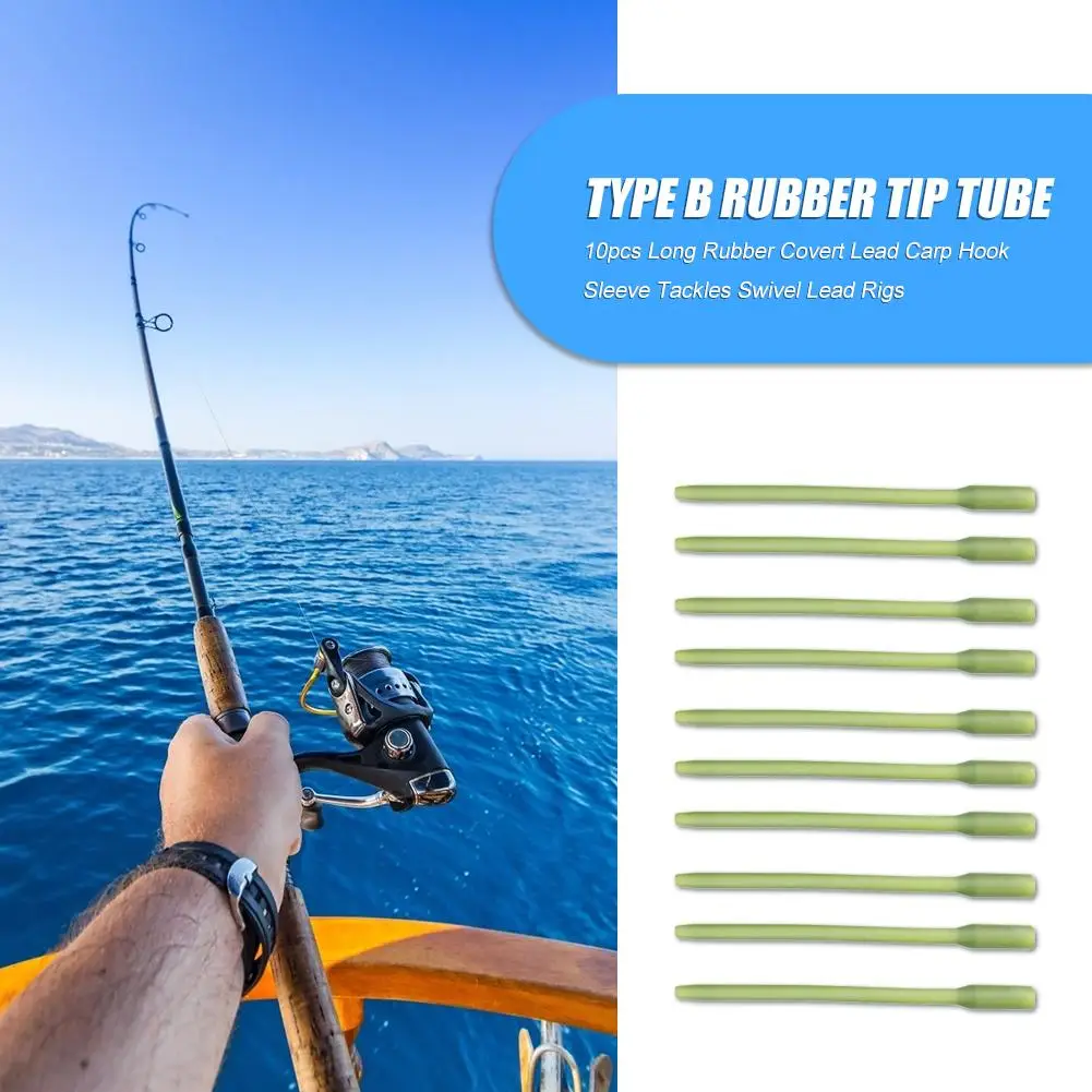 

Прочные скрытые втулки для ловли карпа, 10 шт., аксессуары для ловли карпа, длинные резиновые втулки с крючком, рыболовные снасти для волос
