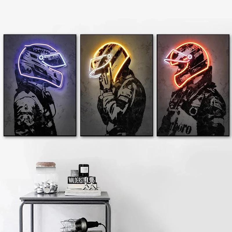 

F1 Racing Car Canvas Painting Formula 1 Car Driver Hamilton Wall Art Pictures Neno Print Posters for Living Room Home Decor