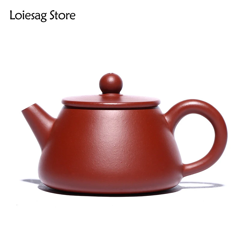 

Loiesag 100ml Yixing Pure Handmade Purple Clay Pot Dahongpao Stone Scoop Tea Pot Health Pot Household Kung Fu Teapot Tea Set