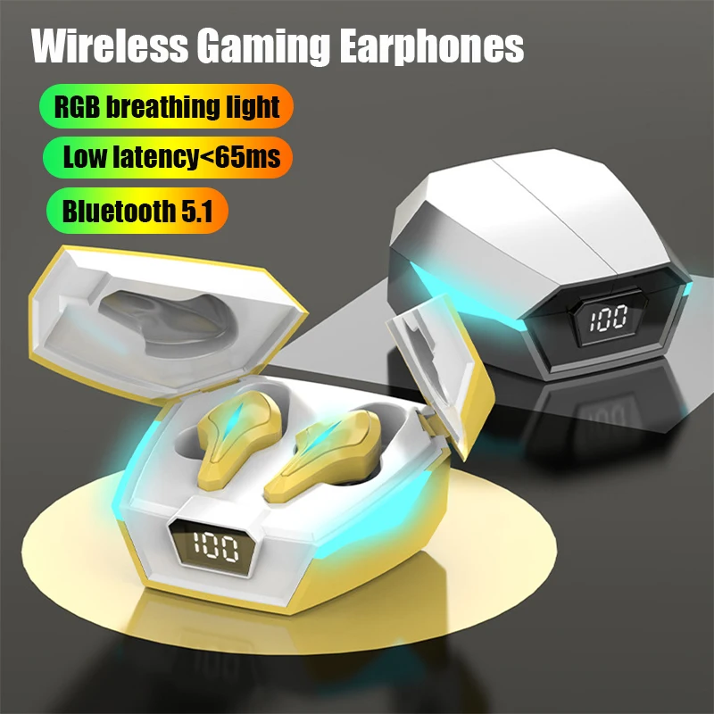 

Игровые наушники TWS, Bluetooth, беспроводные наушники с низкой задержкой, музыкальные стереонаушники, геймерская гарнитура с микрофоном и свето...