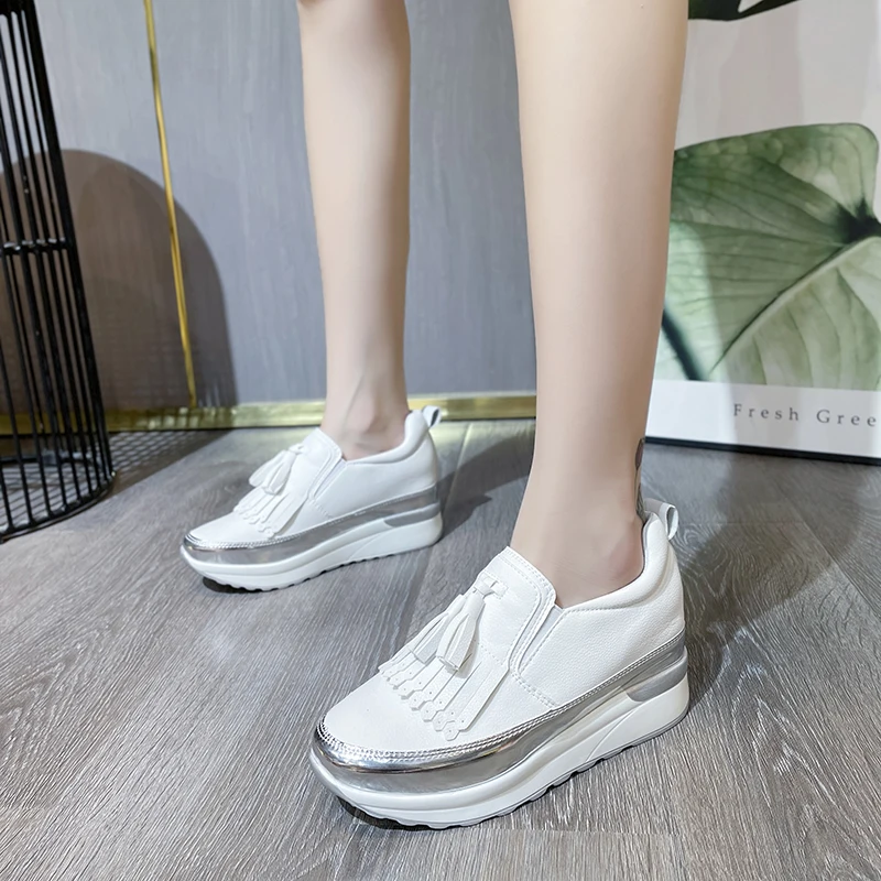 

Women's Shoes 2022 Fashion Platform Sneakers Women's Casual Sneakers Women's Flat Shoes Vintage Fringe Shoes Zapatos Mujer