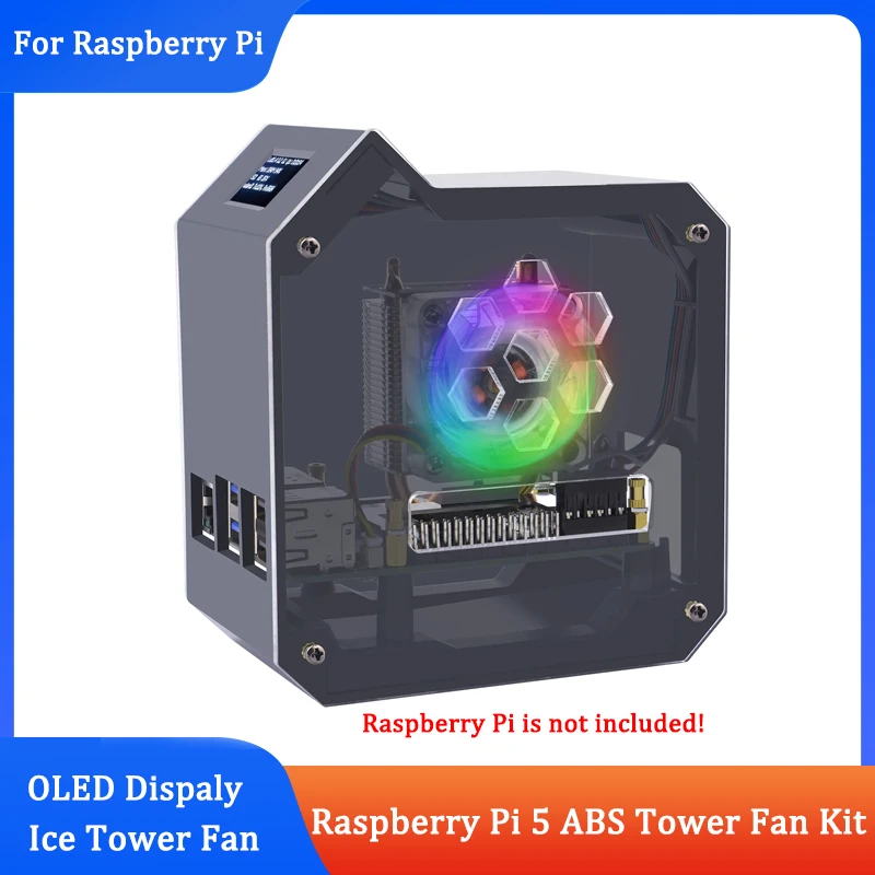 Raspberry Pi 5 ABS Комплект вентиляторов для башенного вентилятора медная трубка