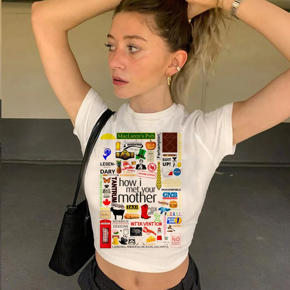 

How I Met Your Mother aesthetic 90s graphic crop top girl goth Harajuku 90s streetwear clothing tee