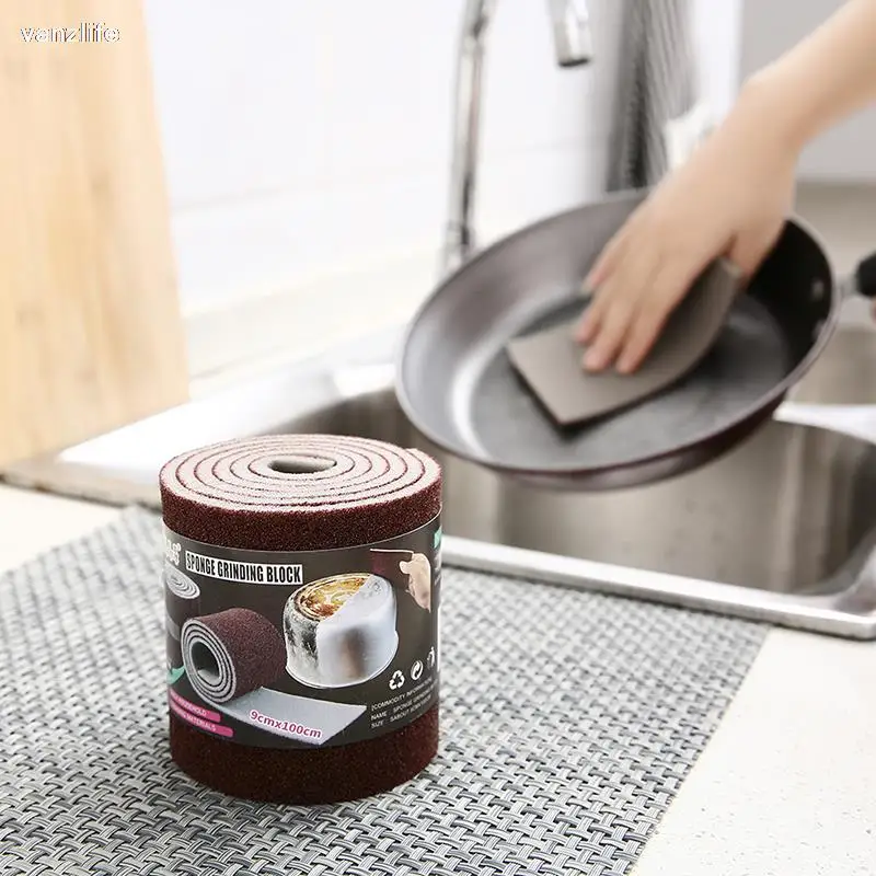 

vanzlife emery cleaning sponge kitchen pot wipe tool Household mination stain brush dishes washing sponge power cleaner