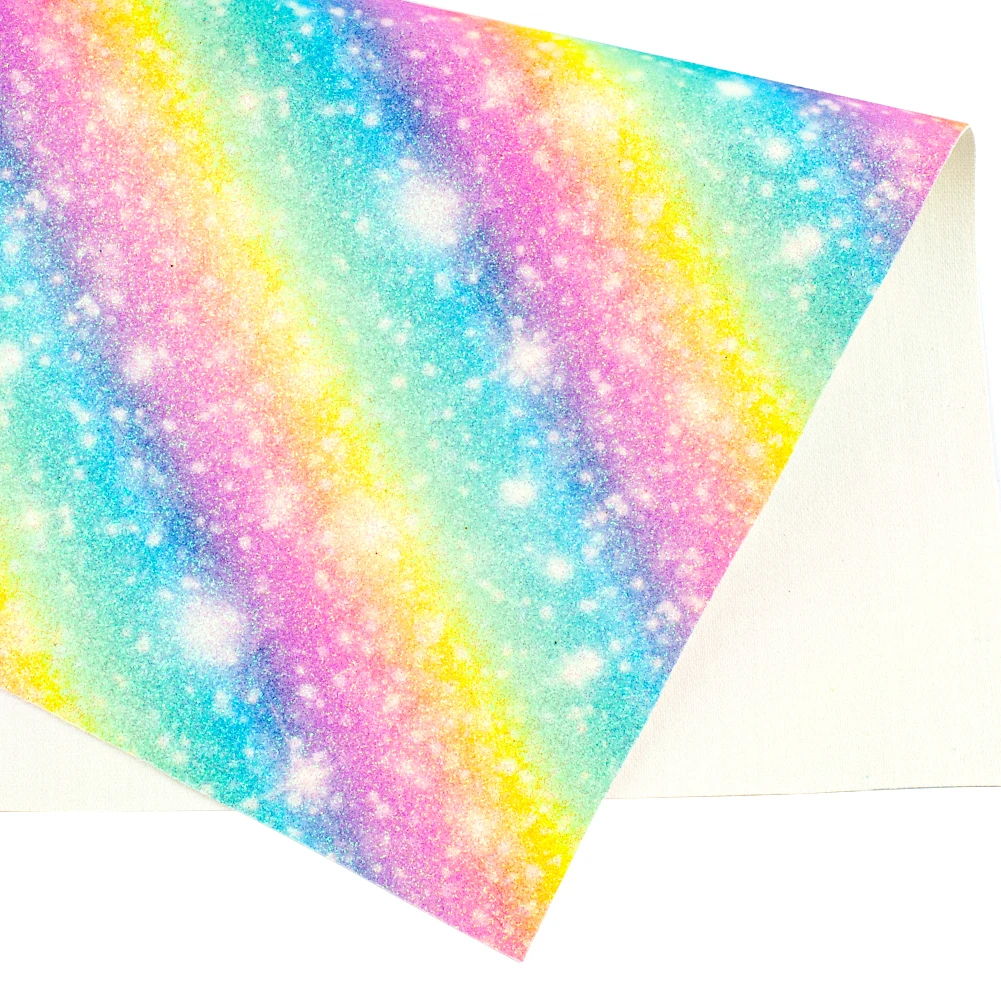 30*136 см градиентная Красочная Печатная тонкая блестящая кожа для бантиков