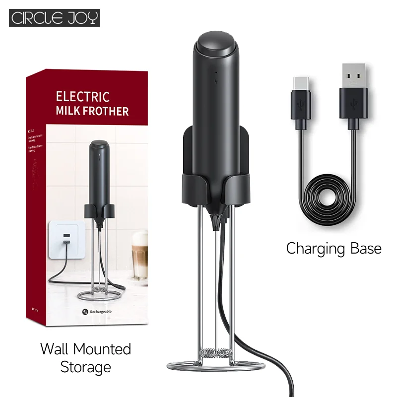 Youpin Electric Milk Frother Set with Rechargeable Base Wall