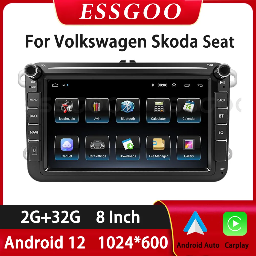 

Автомагнитола ESSGOO, стерео-система на Android 12, с GPS, для VW POLO, GOLF 5, 6 Plus, PASSAT B6, JETTA, TIGUAN, TOURAN, SHARAN