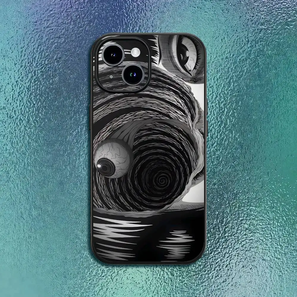 Противоударный силиконовый чехол для iPhone 17, 16, 15, 11, 12, 14, 13 Pro Max, Mini, X, XS, XR, 7 Plus, 17E с дизайном по мотивам хоррор-аниме Джунджи Ито (art.: 3920dbf34781c) - 3920dbf34781c
