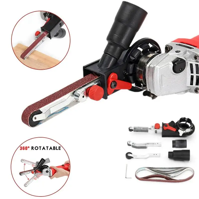 

4"sander Head Sanding Grinderwoodworking Angle For Convert Belt Power Electric Adapter Machine Tools With Sanding Grinding Belts