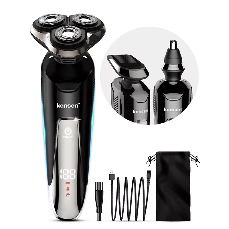 

Kensen 4 In 1 Electric Shaver Beard Trimmer Rechargeable Razor Beard Trimmer Shaver Wet-Dry Dual Use Water Proof Fast Charging
