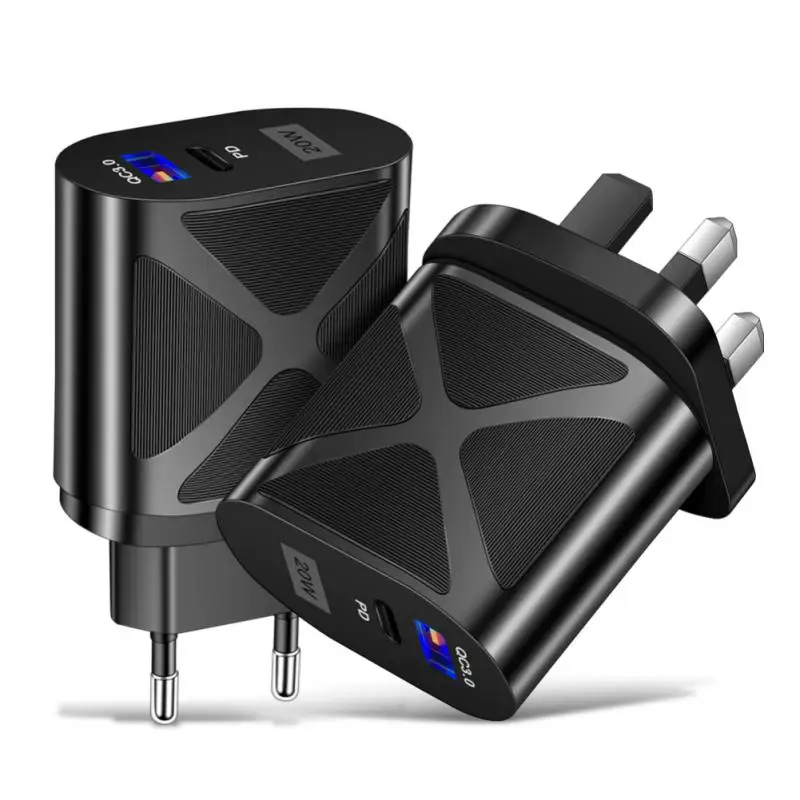 

Charging Head Portable 20w Fast Charge Adapter Eu Us Uk 4a Type-c Qc3.0 Charging Converter Head Pd Fast Charge Charger