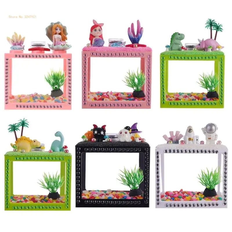 Маленький Betta для аквариума DIY детей мини-пластмассовые террариумы крошечные