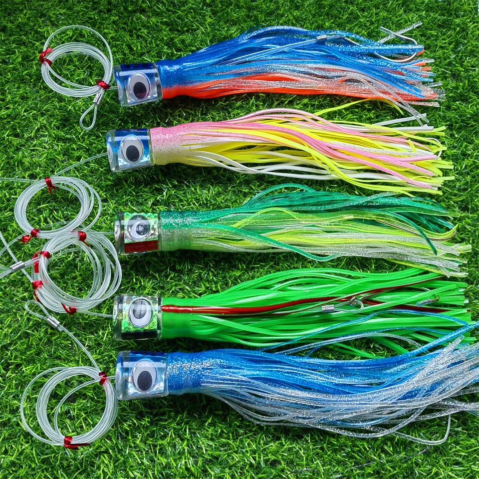 

SWOLFY 30cm 148g Tuna Luya Fishing Lure Bait Large Trolling Octopus Sea Subbait Whisker Squid Artificia Spinning Tackle 3D Eyes