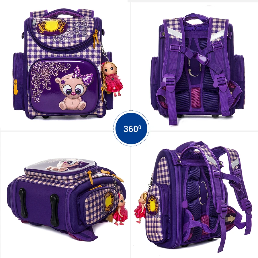 Kids Schoolbag Grade 1-3 School Bags for Girls Orthopedic Animal Backpack Children 3D Cartoon Schoolbag Satchel Mochila Infanti