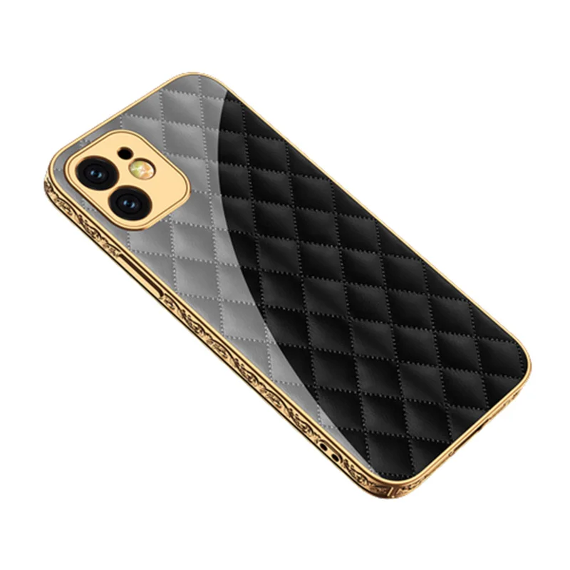

Electroplated Glass Case for IPhone 13 Pro Luxury Plating Case for Iphone 12 Back Cover Fashion Creative Cell Phone Case Funda