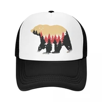 cool bear forest baseball cap women men custom adjustable unisex trucker hat summer hats snapback caps