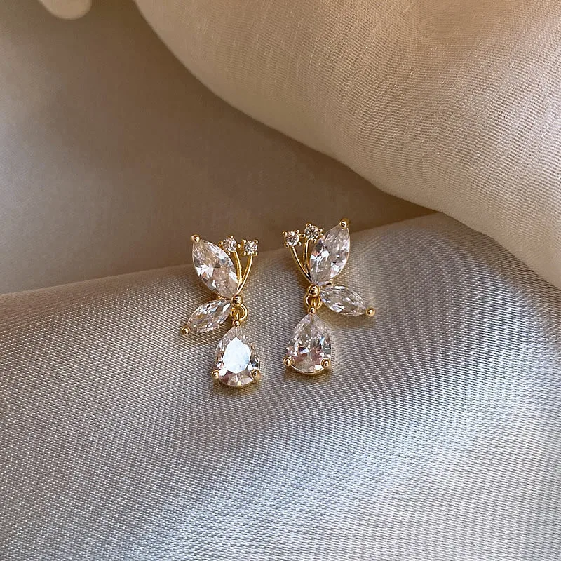 Серьги-гвоздики французская бабочка