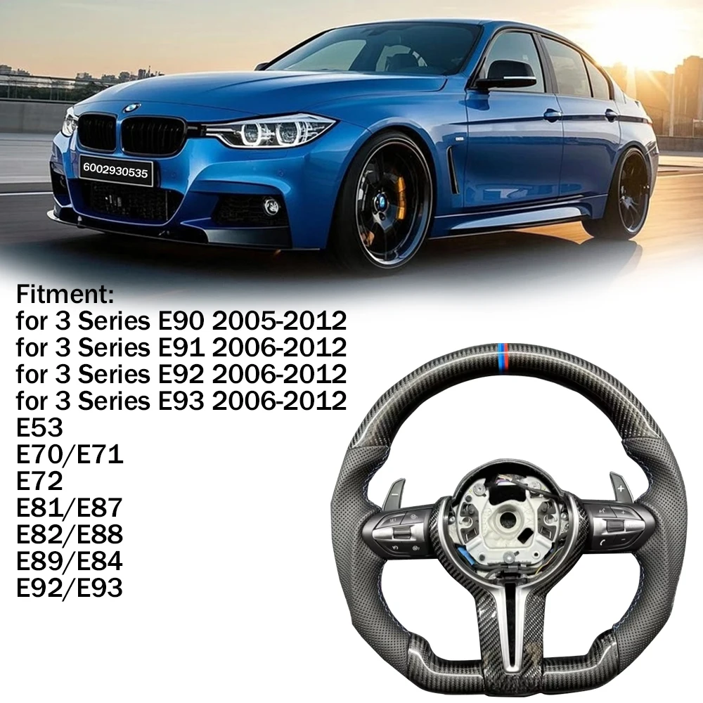 

Рулевое колесо из настоящего углеродного волокна для Bmw F30 F10 F31 F20 F25 F22 F36 F33 F32 F80 F82 F11 F18 F01 F90 E90 Цвет возврата tostandard