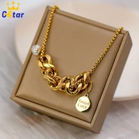 european and american exaggerated thick chains pendant necklaces sexy clavicle chain stainless steel non fading charms necklace