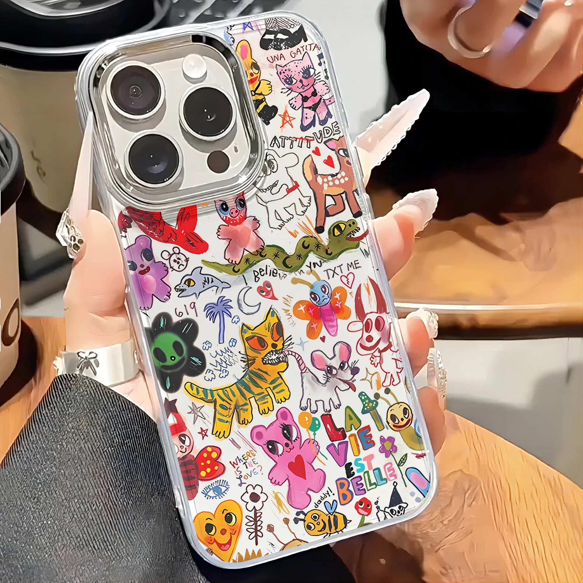Фото Забавный популярный чехол для телефона Singer K-Karol G для iPhone 17 16e 16 15 14 13 12 11 Mini Pro Max X XR XSMAX 8 7 Air Plus, прозрачный чехол №3