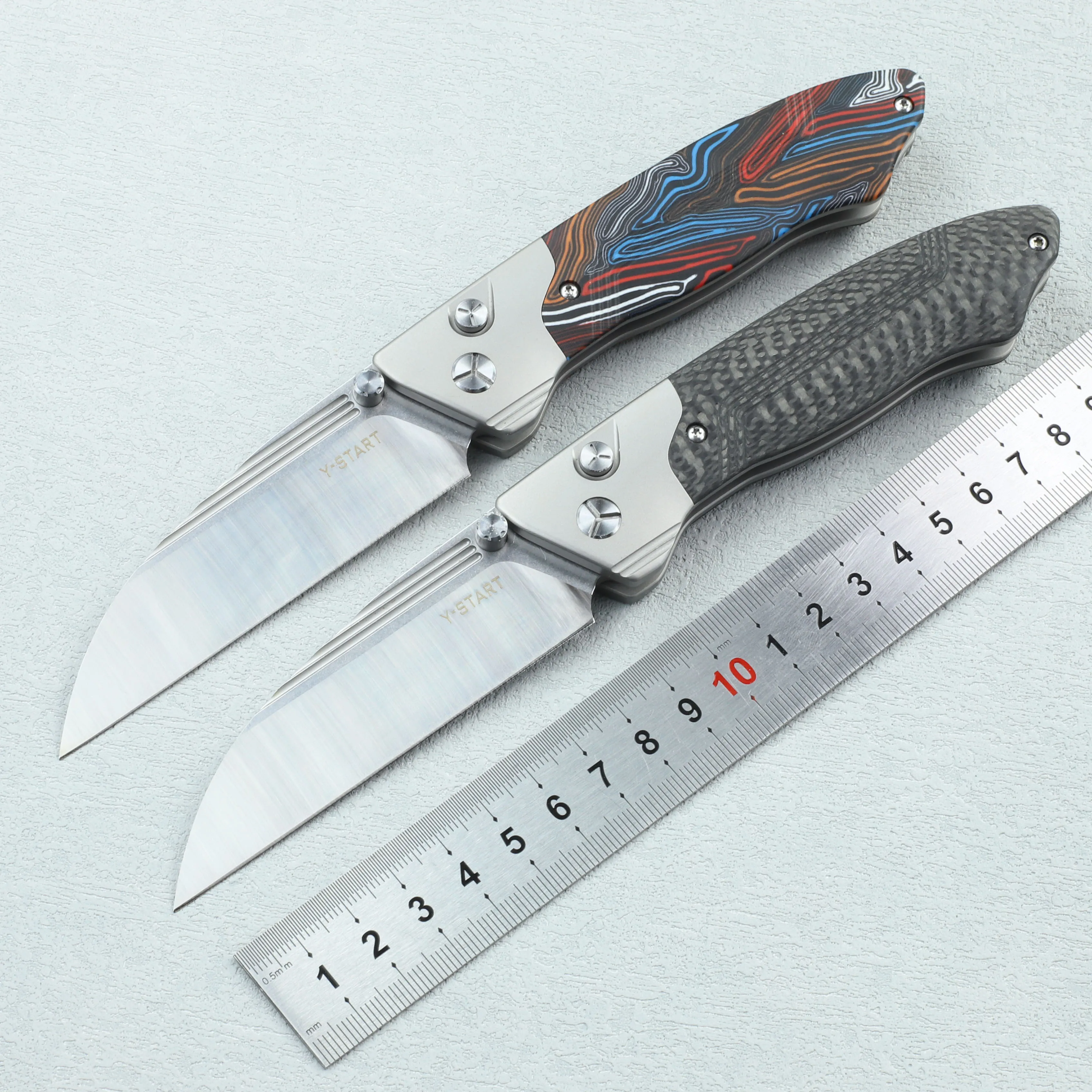 

Y-START LK5029 Folding Knife 14C28N Steel Blade Fast Open Pocket Knife Hunting Knives Titanium Handle Outdoor Survival EDC Tool