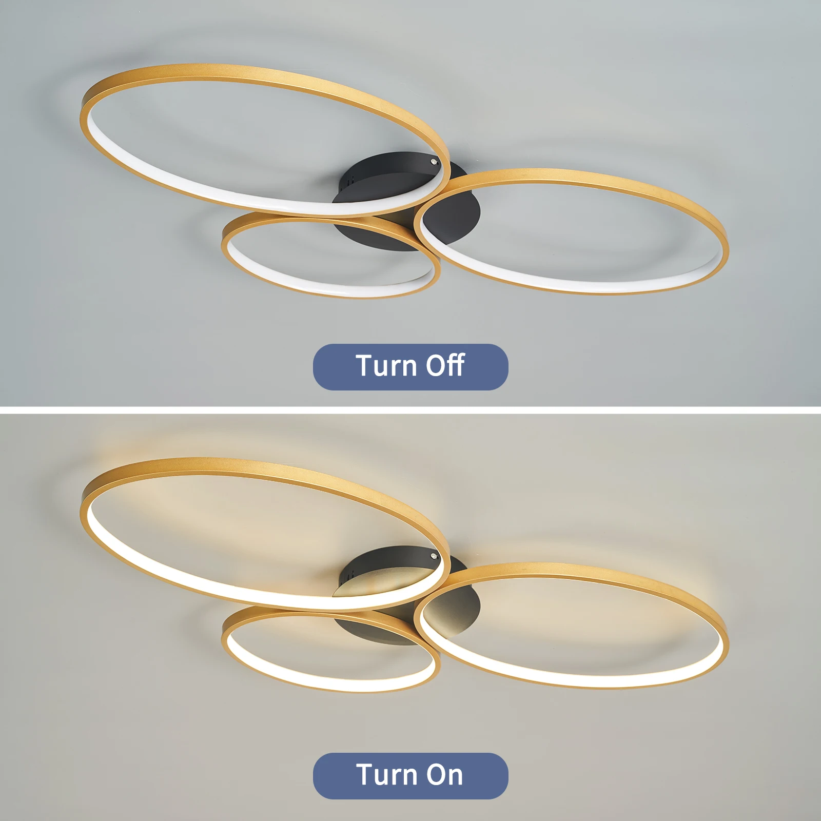 NEO Gleam Black/Gold Finished Modern led Ceiling lights for bedroom study room living room Ceiling lamp Fixtures 90-260V