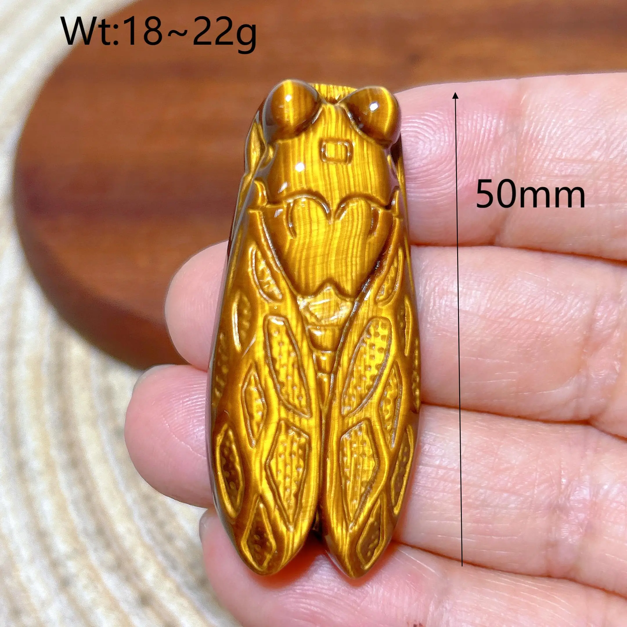 Золотой тигровый глаз с цикадой, камень для дома