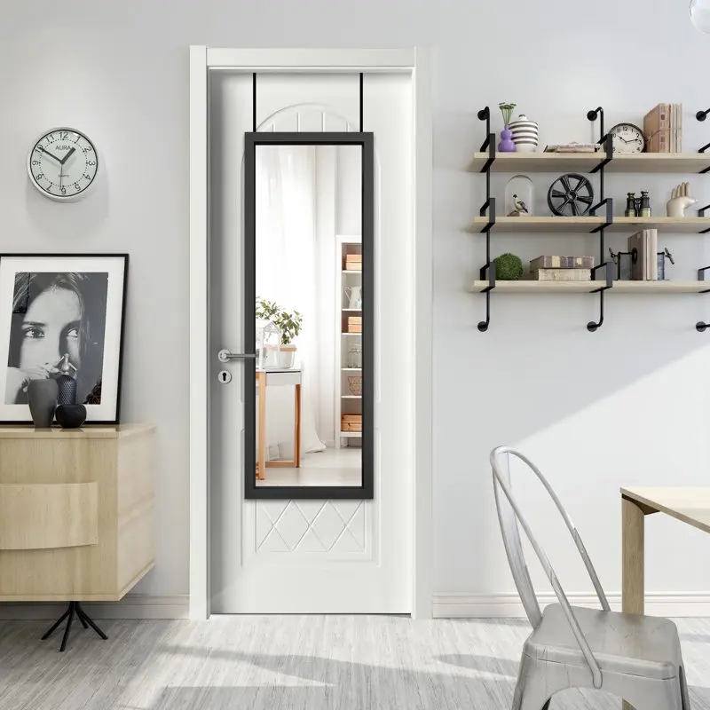 

18" x 51" Rectangle Floor Length Mirror PS Frame Hanging Mirror for Door or Wall Black