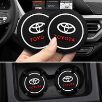 2pcs car cup holder silicone coaster water cup slot non slip mat pad for toyota c hr rav4 yaris camry land crui auto accessories