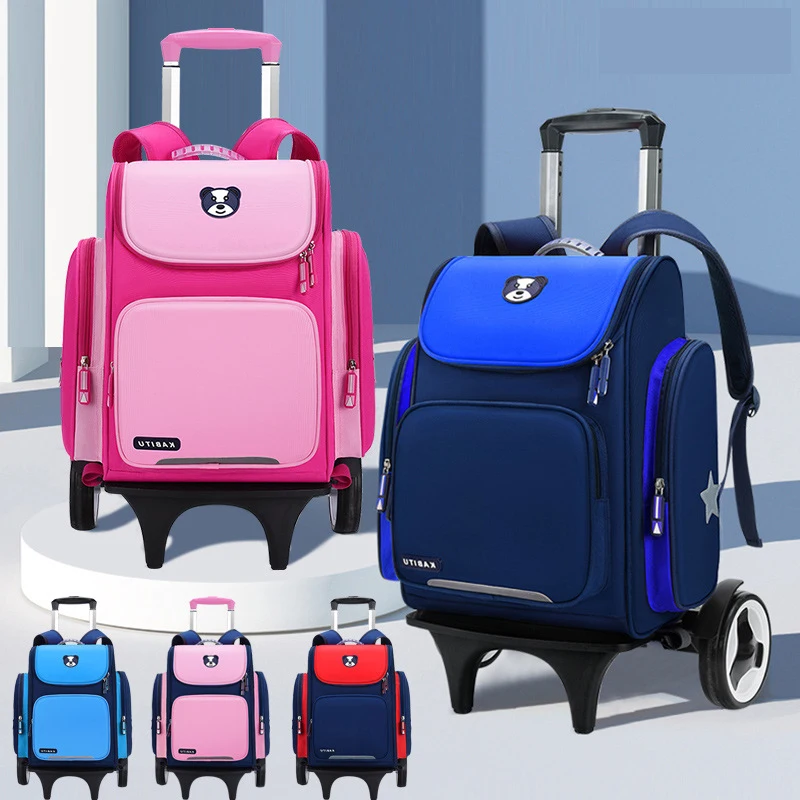 High capacity Student School bag Rolling Backpack kids Trolley bag school backpack wheeled bag Children Trolley backpack wheels