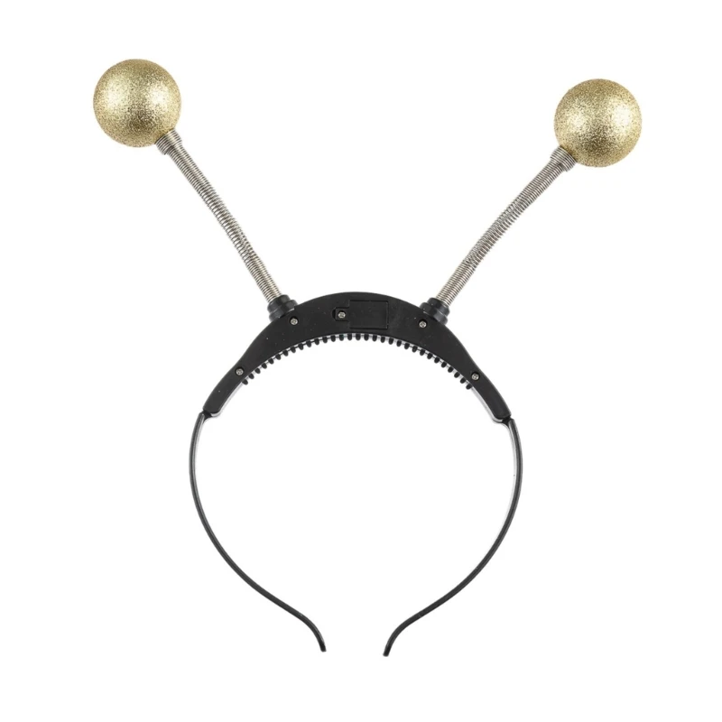 

Fashion Adult Kids Glowing Metallic Antennae Shape Hair Hoop LED Hairband Stage Halloween Party Women Styling Headband