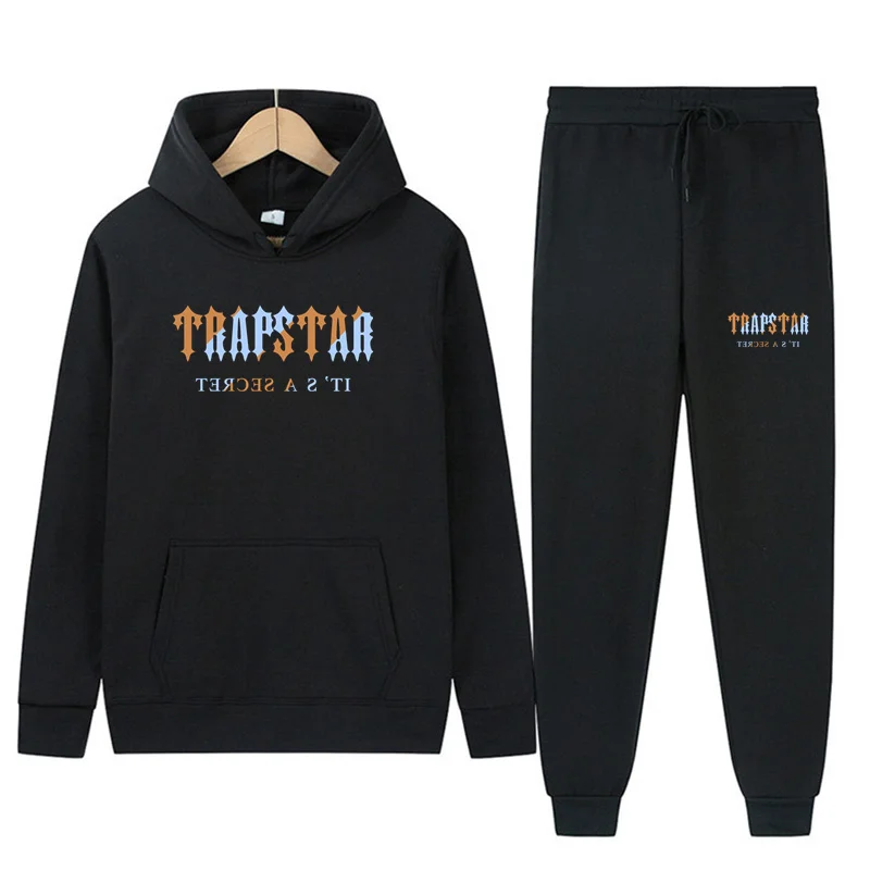 

New men's/women's tracksuit 16 color trapstar 2 pieces loose set hoodies fleece sweatshirt+pants hooded suit couple sportswear