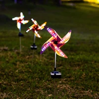 solar windmill colorful lawn lamp outdoor decorative waterproof night light led spot light garden path landscape lights