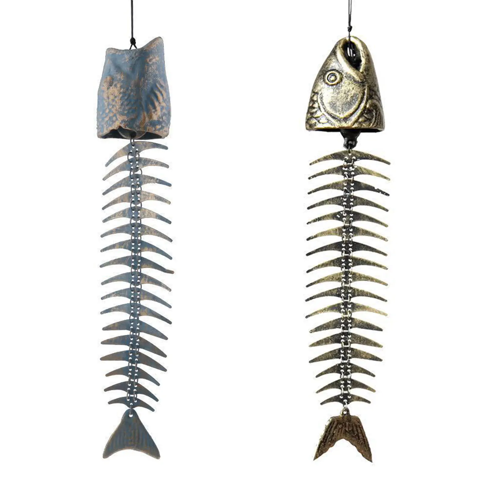 

Retro Fishbones Wind Chimes Creative Outdoor Hanging Decor for Outdoor Garden Decoration