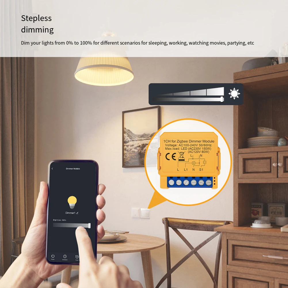 1 шт. модуль контактного переключателя для ZigBee бесступенчатый затемняющий