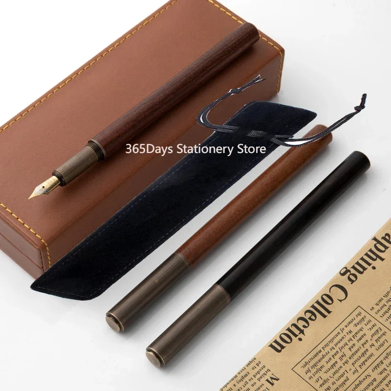 Ручка перьевая металлическая винтажная 0 5 мм с чехлом для карандашей