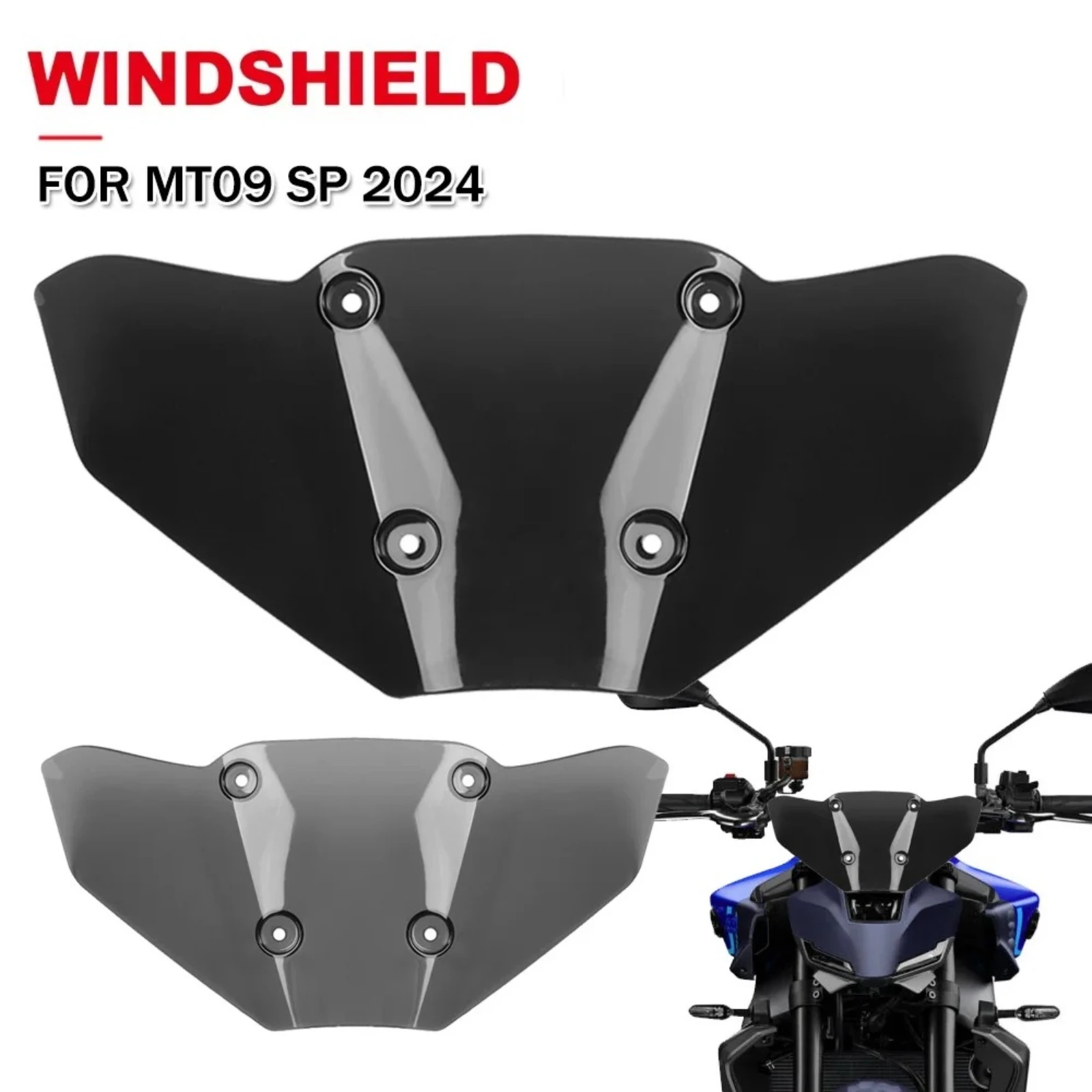 Фото Ветровое стекло для мотоцикла, аксессуары для Yamaha MT-09 MT09 MT 09SP 2024, дефлектор, защитная накладка №1