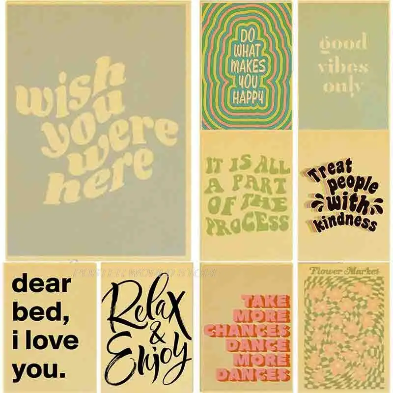 

Vintage PosterMotivational Phrases Quotes Sentences Home Wall Sticker Decor For School Company Office Study Room Decoration