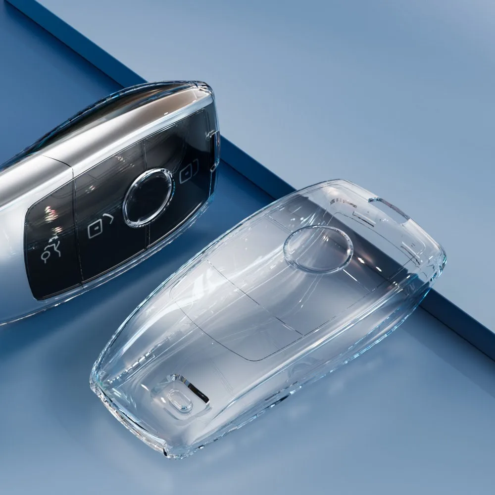 

Akzz Suitable For Mercedes Benz Keycase New E-class E200 C-class C260l Glc A200 S-class Transparent Tpu Car Keycase