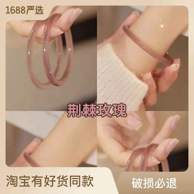 

Step by Step Glass Imitation Jade Jingle Bracelet Thorn Rose Retro-Style Accessories Girlfriends Same Bracelet